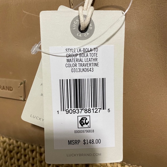 Lucky Brand Tote Leather And Knit Bola Tote Nwt Tan | eBay Lucky Brand Tote Leather And Knit Bola Tote Nwt